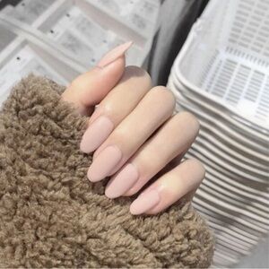 24 piece Nude Matte Oval Press on Nails